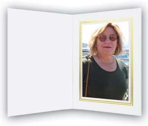 Cardboard Photo Folder for a 4x6 Photo - White with Gold Border- Pack of 50