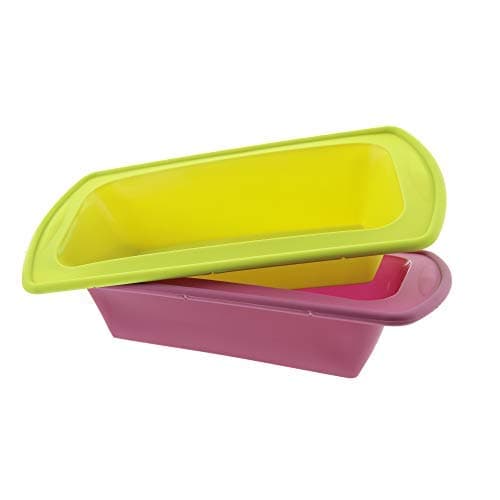 Elbee Baking Non Stick Durable Silicone Loaf Pans Set, Thick Steel Reinforced Rim for Easy and Stable Movement, Great for Meat Loaf, Bread, Banana Bread and More