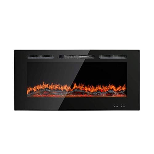MOYUN Recessed Electric Fireplace-Built-in Ventless Recessed Wall Mounted-60”Wall Remote Control-Mounted Heater for 10 Colors Transform (45'')