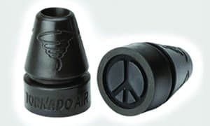 - Ultralight Tornado AIR Cane & Crutch Tips with Peace Sign Imprint, Fits Canes or Crutches with 3/4 to 1 Inch Diameters, Black, 1 Pair