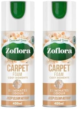 Zoflora Cosy Moments Carpet Foam, 1 x 400ml, Carpet Cleaner, Stain Remover Foam for Carpets and Upholstery, Neutralises Odours, Deep Cleans, Pet Safe (Pack of 2)
