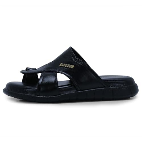 DOCTOR EXTRA SOFT Men's Memory Foam Cushion Footbed Sandals/Chappal for Adults with Adjustable Strap| Diabetic & Orthopedic|LightWeight Comfortable Stylish & Anti-Skid| Dr.Slippers & FlipFlops Gents A-02