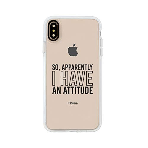 Ultra Slim iPhone Case - Silicone Protective Cover - Compatible for iPhone XR - So Apparently I Have an Attitude - Funny - Sassy Queen - Sarcasm - White Flexible Soft TPU Cover Case