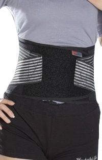 Super Ortho Back Support Bandage with Spring Steel Stays (Black) Medium