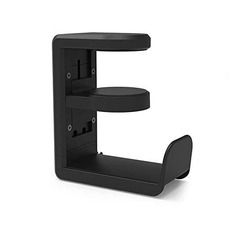 MiiKARE Adjustable Headphone Stand Desk Table Holder Hanger PC Gaming Headset Mount Earphone Hook Rotating Clamp Cable Clip Organizer Display Stand for All Headphones Black