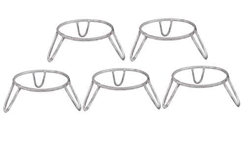 KITCHEN SHOPEE Round Iron Matka/Planter Pot Stand - 7"X7"X7" Inch (Silver, Pack of 5