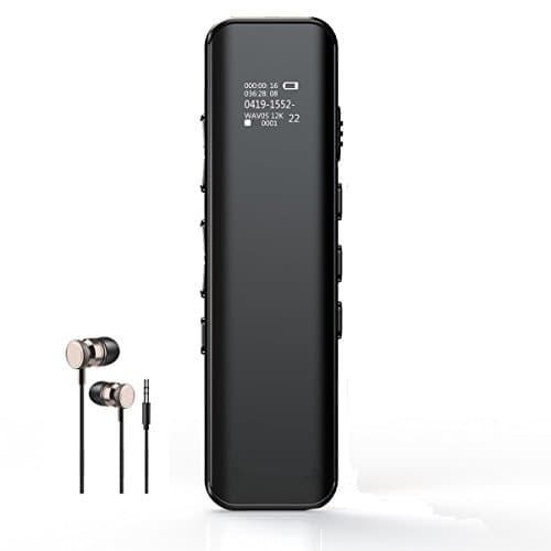 Digital Voice Recorder [Hotkey Recording]Audio Sound Recorder Double Microphones Intelligent Noise Reduction Code Lock Design 8GB MP3 Voice-Activated/A-B Repeat/PC compatible/Noise Cancelling