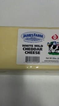 James Farm: White Mild Cheddar Cheese 5 Lb.