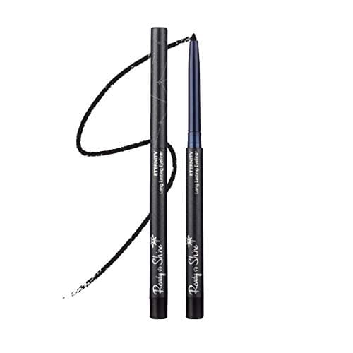 Black Eternity All Natural Waterproof Mechanical Eyeliner Pencil With Built In Sharpener, Easy Glide Skin Care Formula Slides On Smooth Stays Soft For Blending - Moisturizing Jojoba Oil & Vitamin E