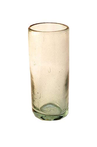 TIN FISH Small round vase, recycled, handblown glass (15x6cm) - Clear