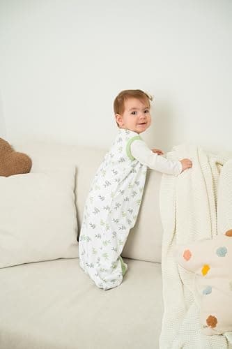 Baby Sleep Sack 6-12 Months - Baby Wearable Blanket - Breathable Cotton Sleep Sacks - 2 Pack Sleeping Bag Sack for Boy Girl, Medium Size, 2-Way Zipper, 0.5 Tog