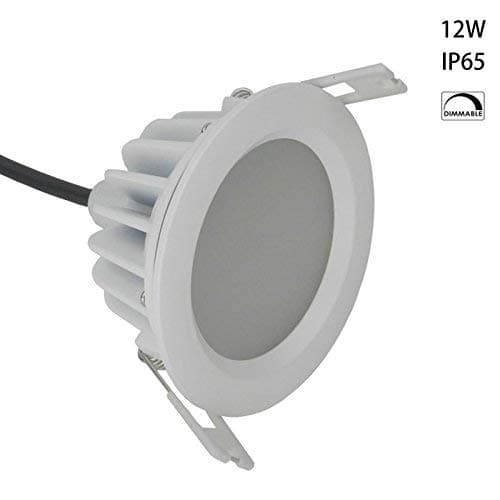 Snople Waterproof LED Ceiling Light IP65 Dimmable LED Downlight 4500K Natural White,12W,92mm Cutout,LED Recessed Light for Bathroom