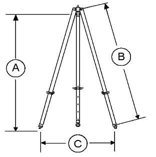 Wallace 3 Ton Aluminum Adjustable Height Tripod 3'8"-5'6"