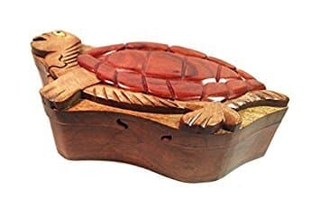 Handmade Art Intarsia Wooden Puzzle Box - Turtle(233)