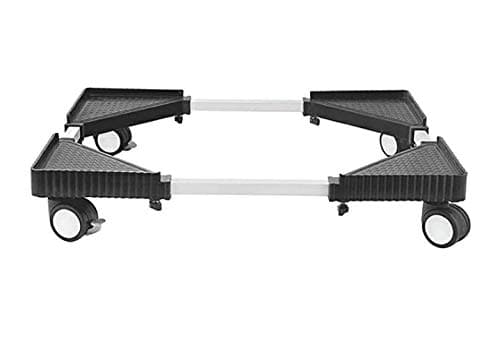 SQUAREON Premium Heavy Duty Metal Adjustable Top Load Washing Machine Stand | Dishwasher Stand | Aircooler Stand (Black) with 4 Wheels Capacity Upto 150kgs | (Dimension Min 18x18 inch Max 24x24 inch)