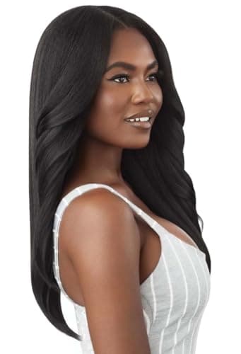 Outre Big Beautiful Human Hair Blend U Part Cap Leave Out Wig DOMINICAN BLOWOUT 22" (DR1B/2T3027)