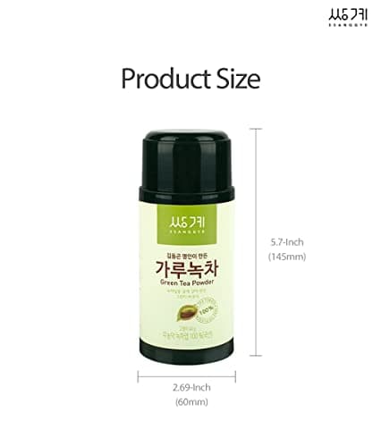 Ssanggye Green Tea Powder 40g, Pure Ceremonial Grade Authentic Korea Premium Matcha Finely Ground Tea Leaves only Great Daily Drink for 4 Seasons and Gift made in Korea