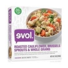 Evol Foods Roasted Cauliflower Brussels Sprouts and Whole Grains, 9 Ounce -- 8 per case.