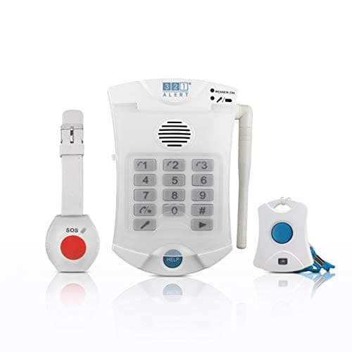 321 Alert© Medical Alert System for Seniors NO Monthly FEE - HD-700 Life Help Alarm SOS Dialler for Seniors - Water Proof Pendant & Wrist Help Buttons - Great Call Alarm Elderly Personal Home