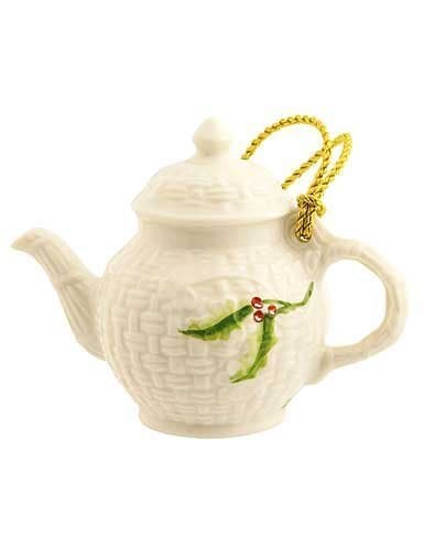 Belleek 4143 Miniature Teapot Ornament, 3.5-Inch, White by Belleek Pottery
