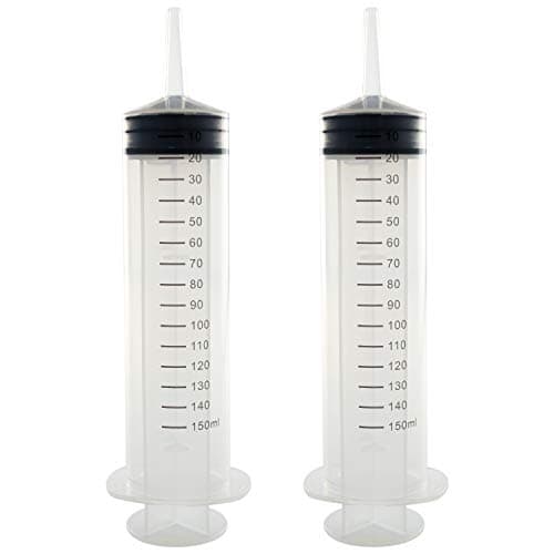 2 Pack 150ml Syringes, Sterile irrigator Large Syringe Needleless, Garden Syringe Plastic Gas Syringe Liquid Measuring Tool (2 Pack 150ml)