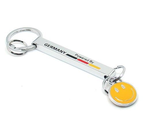 CUTEQUEEN New Metal Smile face Keychain Ring Key Fob Car Accessories Brand Collect Part (pack of 1)