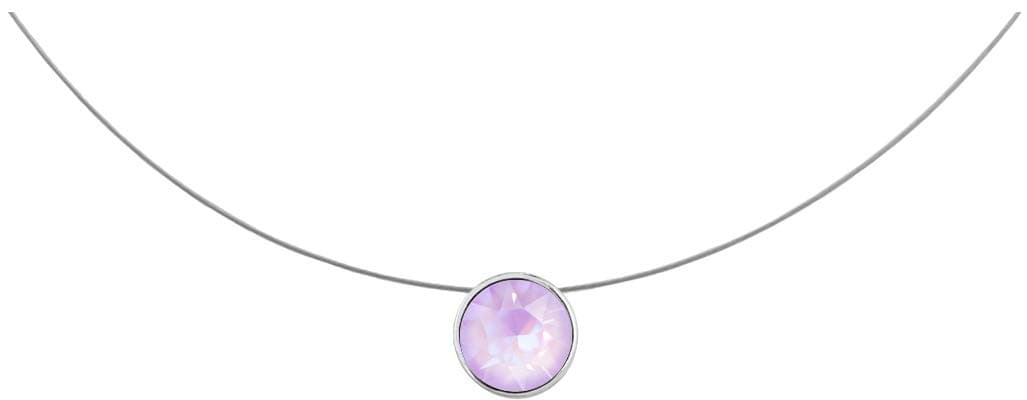 Floating Stone on Gossamer Steel Chain, 9 mm Swarovski® Chaton Stone, Silver Colour