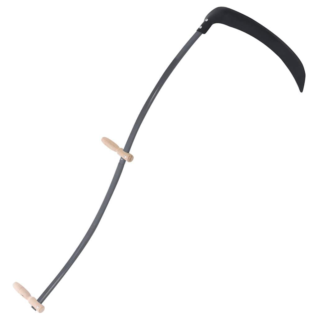 Scythe with Grinding Stone, Garden Tool with Steel Blade and Wooden Grips, Snath Length: 57.1",-111