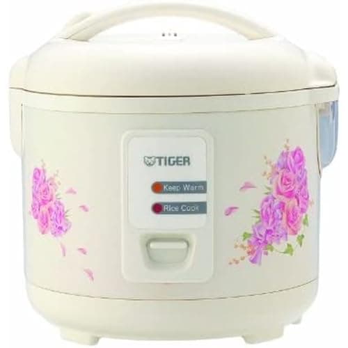 Tiger JAZ-A10U-FH 5.5-Cup (Uncooked) Rice Cooker and Warmer with Steam Basket, Floral White by Tiger Corporation