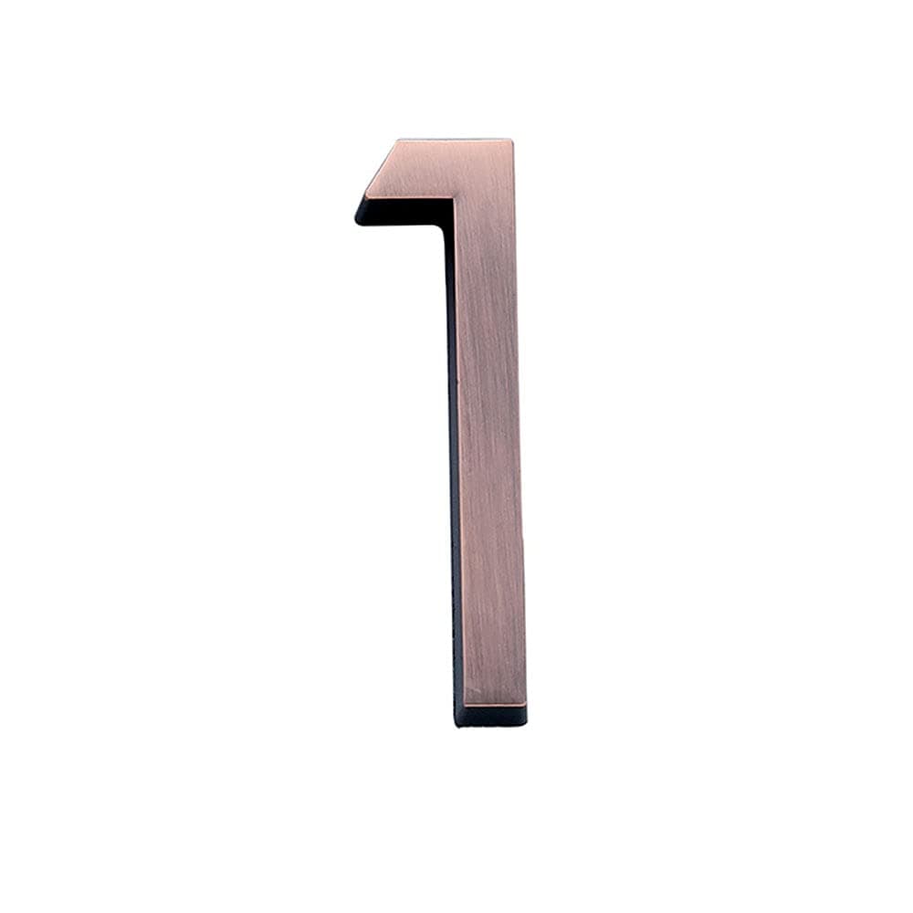 Mailbox Numbers 3D 60 * 38 * 8mm Self-adhesive Door House Numbers Stickers Street Address Numbers Mailbox Sign for Home Office Room, 0-9 (Copper Color)