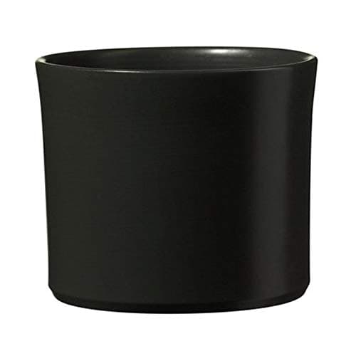 8 Inch Modern Black Planter- Black Round Ceramic Flower Pot 8'' | Minimalist for Indoor Medium Planter | Fits in 8 inch Mid Century Plant Stands | Cylinder Plant Pots | Black Round Vase