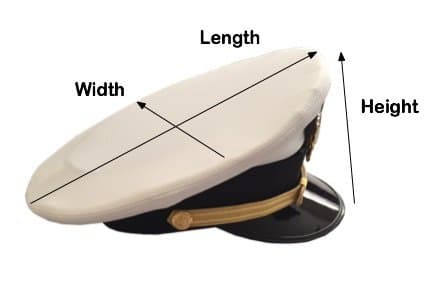 Small HatPak Pilot Uniform Hat / Cap Travel Carrying Case - Airline Pilot, Police Officer, Security Officer. Does NOT fit military size hats. Dimensions L 10.25" W 9.5" H 5.5". Please check size.
