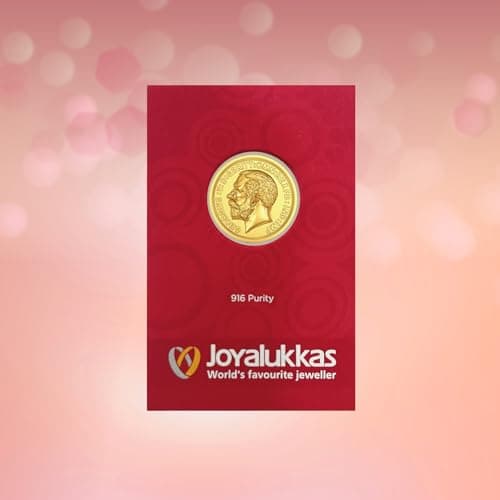 Joyalukkas 22K (916) Purity Gold Coin | Yellow Color | Round Shape | George Head Design.
