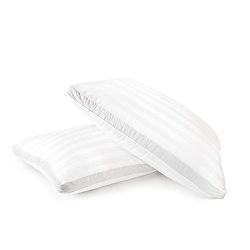 Sleep Restoration 1500 Series Gusset Gel Pillow Plush Cooling Gel Fiber - Hypoallergenic & Dust Mite Resistant (2 Pack Queen)