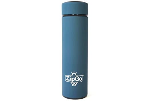 ZIPGO Premium Vacuum Insulated Water Bottle / Thermos, Double Wall Top Grade Stainless Steel, Wide Mouth, BONUS Tea/Fruit Infuser, Keeps Coffee Hot & Drinks Cold (up to 24 hours), 17oz (Royal Blue)