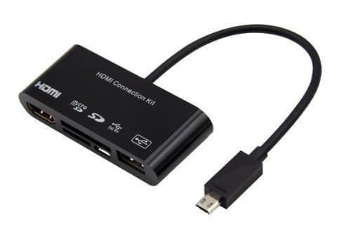 Multi-functional 3 in 1 Micro USB OTG Sd Tf Hub Card Reader MHL to Hdmi Hdtv Adapter for Samsung Galaxy S3/S4/S5/Note3/Note4