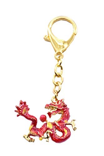 LHR trading inc Feng Shui Fire Dragon Holding Fireball to Suppress Quarrelsome & Conflict Energies Keychain