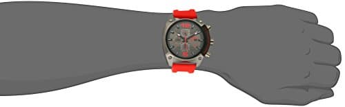 Diesel Men's 'Overflow' Quartz Stainless Steel and Silicone Casual Watch, Color:Red (Model: DZ4481)