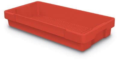 Colored Injection Molded Tote Tray (Red)