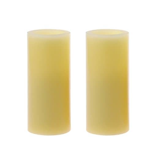 GiveU Flameless Candle with Timer, Real Wax Battery Operated Votive Led Candle, 1.75" Dx4 H, Ivory, Pack of 2