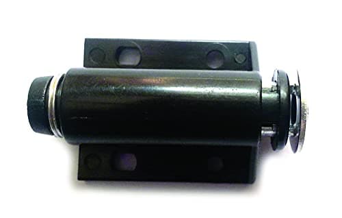 IMEX - Single Magnetic Door & Cabinet Latch Catch - Black & White Magnetic Hidden Locks - Hardware Push to Open Button Magnets with Strike (20 Pack, Black)