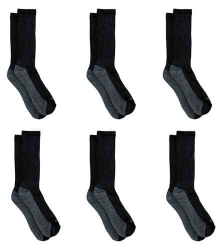 Cherokee mens Multi-pack Dri-tech Moisture Control Crew Socks Socks (pack of 6)