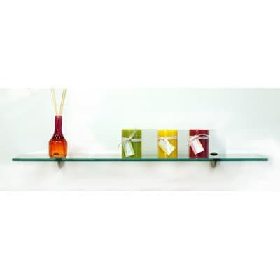 Starling Floating Glass 27.5" x 0.31" Bathroom Shelf Finish: Chrome