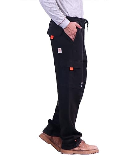 BOCOMAL FR Cargo Sweatpants Flame Resistant Midweight 10.5oz Knit Multi-Pockets FR Pants(Non Fleece)