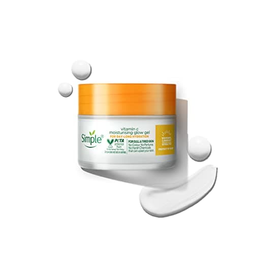Simple Protect N Glow Vitamin C Moisturising Glow Gel| With Yuzu Lemon| For all Skin Types| No Colour, Perfume| No Harsh Chemicals & Parabens| Tested on Sensitive Skin, 40g