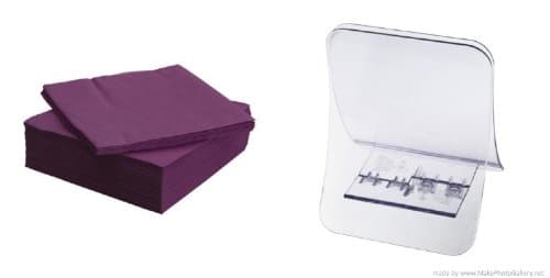Ikea's FANTASTISK Napkin holder for 50 napkins, clear and Paper napkin, Purple-(50 pack)