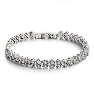 Morcolor 925 Sterling Silver Crystal Diamond Accent Roman Holiday Bracelet Bracelets for Women Grils Gift