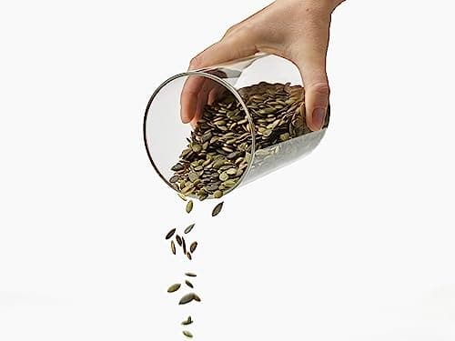 Joseph Joseph Podium 100 Dry Food Storage Container Stand, 5-Piece Set, Stainless-Steel/Glass