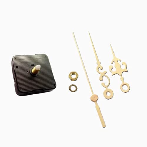Dhorcas (#10) 1/2" Threaded Motor and Gold 2 1/2" Hands, Quartz Clock Movement Kit for Replacement
