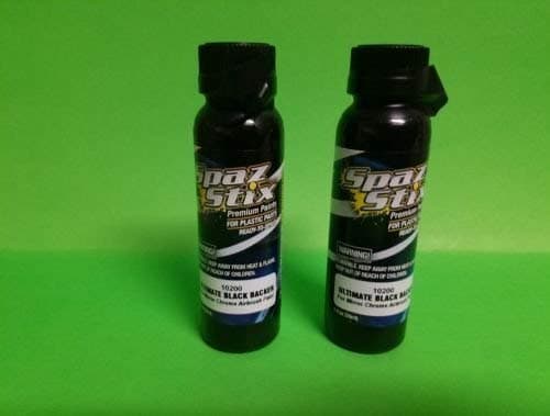 Spaz Stix 2 PACK SZX10200 ULTIMATE BLACK BACKER FOR MIRROR CHROME Airbrush Paint INCLUDES CHICAGOLAND RC COUPON